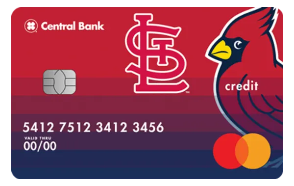 Central Bank St. Louis Cardinals Credit Card card