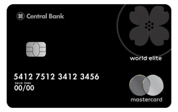 Central Bank World Elite Mastercard card